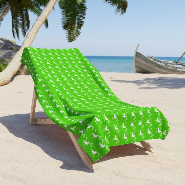 Beach Towel (Green) - WSHA Icon Pattern