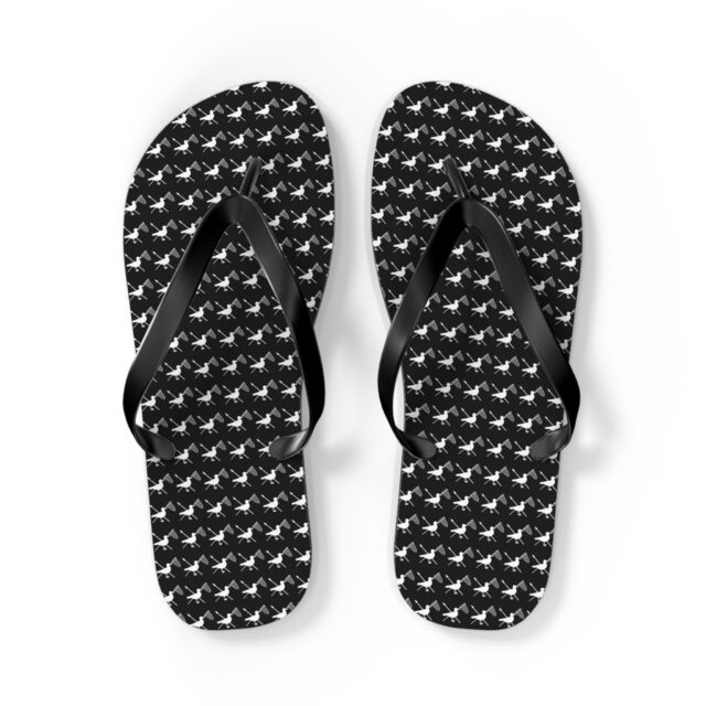 Flip Flops (Black) - WSHA Icon Pattern