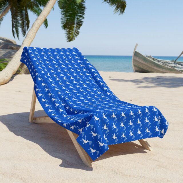 Beach Towel (Blue) - WSHA Icon Pattern